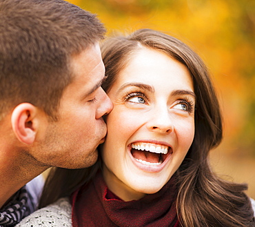 Portrait of couple in Central Park, USA, New York State, New York City