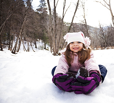 Portrait of Girl (2-3) toothy smiling to camera, USA, Utah, Highland