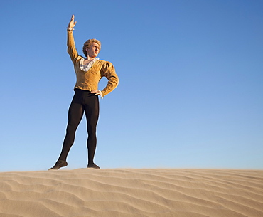 Ballet dancer in desert