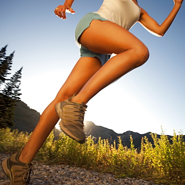 Jogger on rural trail