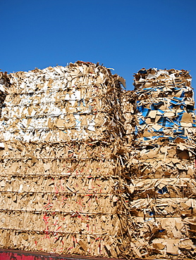 Stacks of paper for recycling