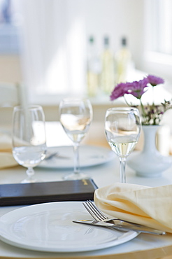 Dining table in restaurant