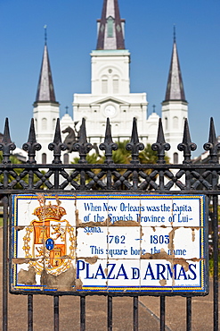 Gate in front of the Plaza D Armas in New Orleans