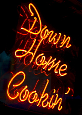 Illuminated Down Home Cookin' sign