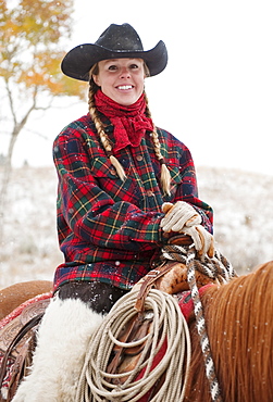 Cowgirl on horse