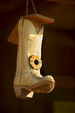 Cowboy boot bird house