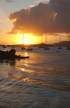 Harbor of St. John at sunset