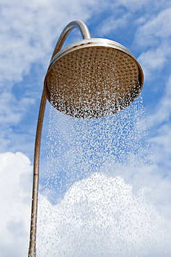 Water from outdoor shower