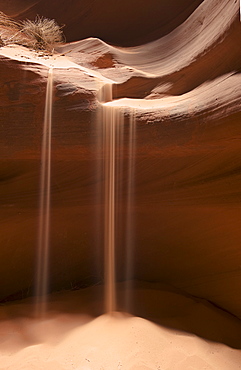 Sand falling into Upper Antelope Canyon, Page, Arizona