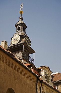 Backwards clock in Jewish Quarter of Prague