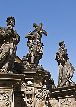 Statue of Saint Kosma, Saint Damian, and Christ in Prague