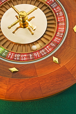 Close up of spinning roulette wheel