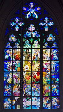 Interior view of cathedral window