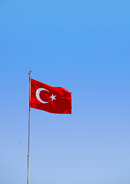 Turkey, Turkish flag against blue sky