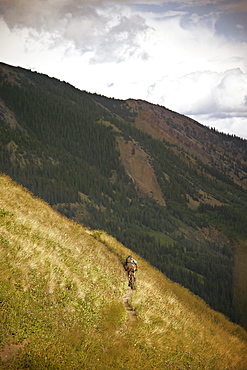 Man mountain biking