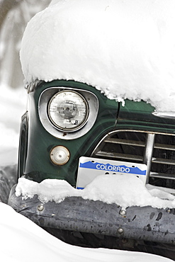 Snow covered car