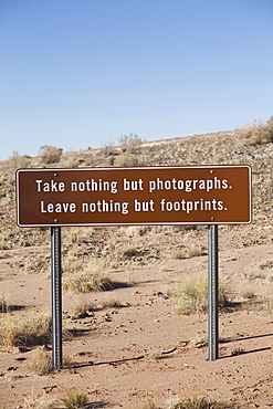 Conservation sign in Arizona desert