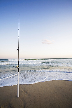 Fishing rod on the beach