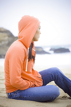 A woman at the beach
