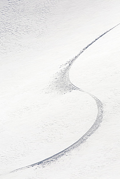 Ski tail in snow Aspen Snowmass, Aspen, Colorado, USA 