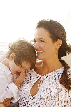 Mother and child laughing