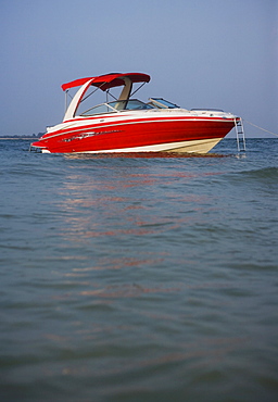 Surface shot of boat in water, Florida, United States