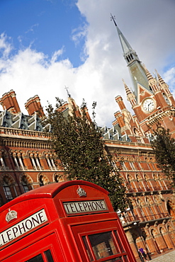 Saint Pancras Station and red telephone box