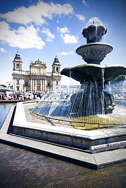 Guatemala, Guatemala City, fountain on main square
