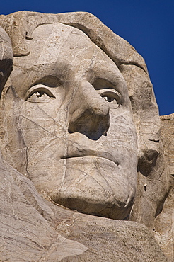 USA, South Dakota, Thomas Jefferson on Mt Rushmore National Monument