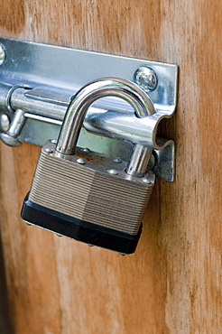 Padlock on door