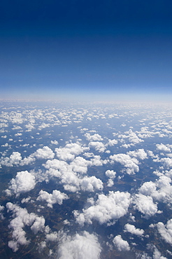 View of clouds from airplane