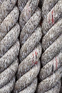 Close up of rope at marina, Bandon, OR