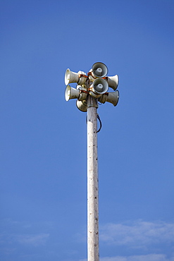 Along the Oregon coast stands a Tsunami alarm system, Bandon, OR