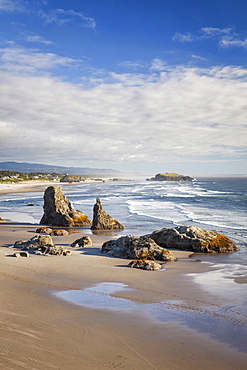 Sea stacks along coastline, Bandon Beach, Oregon