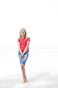 Girl posing on beach