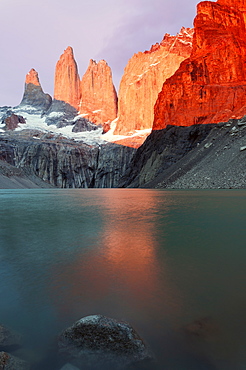 Scenic view with reflection in lake, Chile