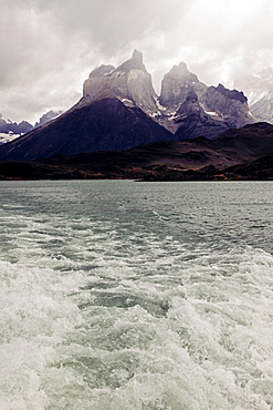 Scenic view of mountain range at sunrise, Chile