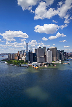 Aerial view of Manhattan and New York City skyline, New York City, New York