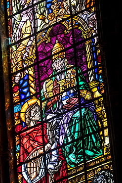 Stained glass in Monastery of Jeronimos, Lisbon, Portugal