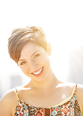 Portrait of smiling brunette