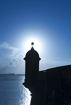 Puerto Rico, Old San Juan, Silhouette of Fort San Felipe del Morro