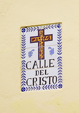 Puerto Rico, Old San Juan, Calle del Christo sign