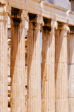 Greece, Athens, Acropolis, Ionic columns of Erechtheum