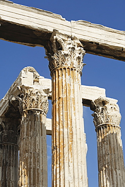 Greece, Athens, Corinthian columns of Temple of Olympian Zeus