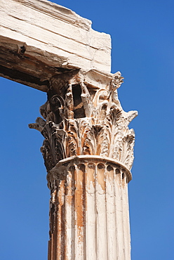 Greece, Athens, Corinthian column of Temple of Olympian Zeus