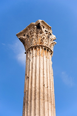 Greece, Athens, Corinthian column of Temple of Olympian Zeus