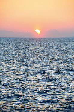 Aegean Sea horizon at sunset