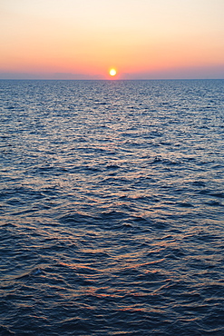Aegean Sea horizon at sunset