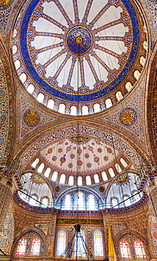 Turkey, Istanbul, Sultanahmet Mosque interior