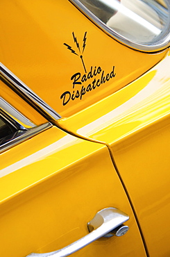 USA, New York State, New York City, Close-up of antique taxi